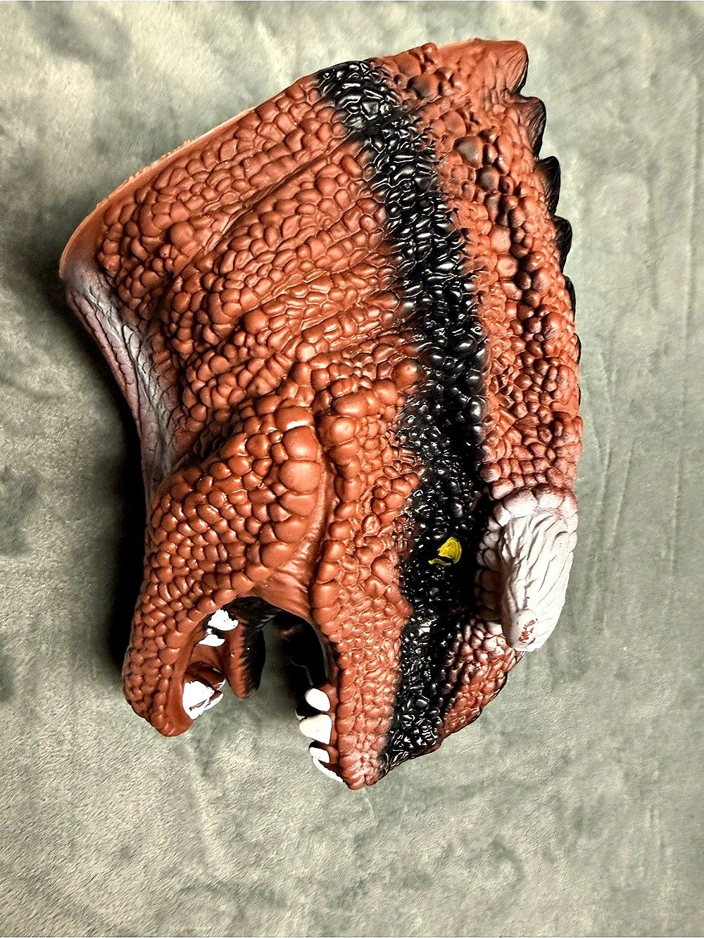 Carnotaurus Rubber Hand Puppet Brown & Black